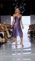 Strapless Sequined Mesh Cocktail Dress